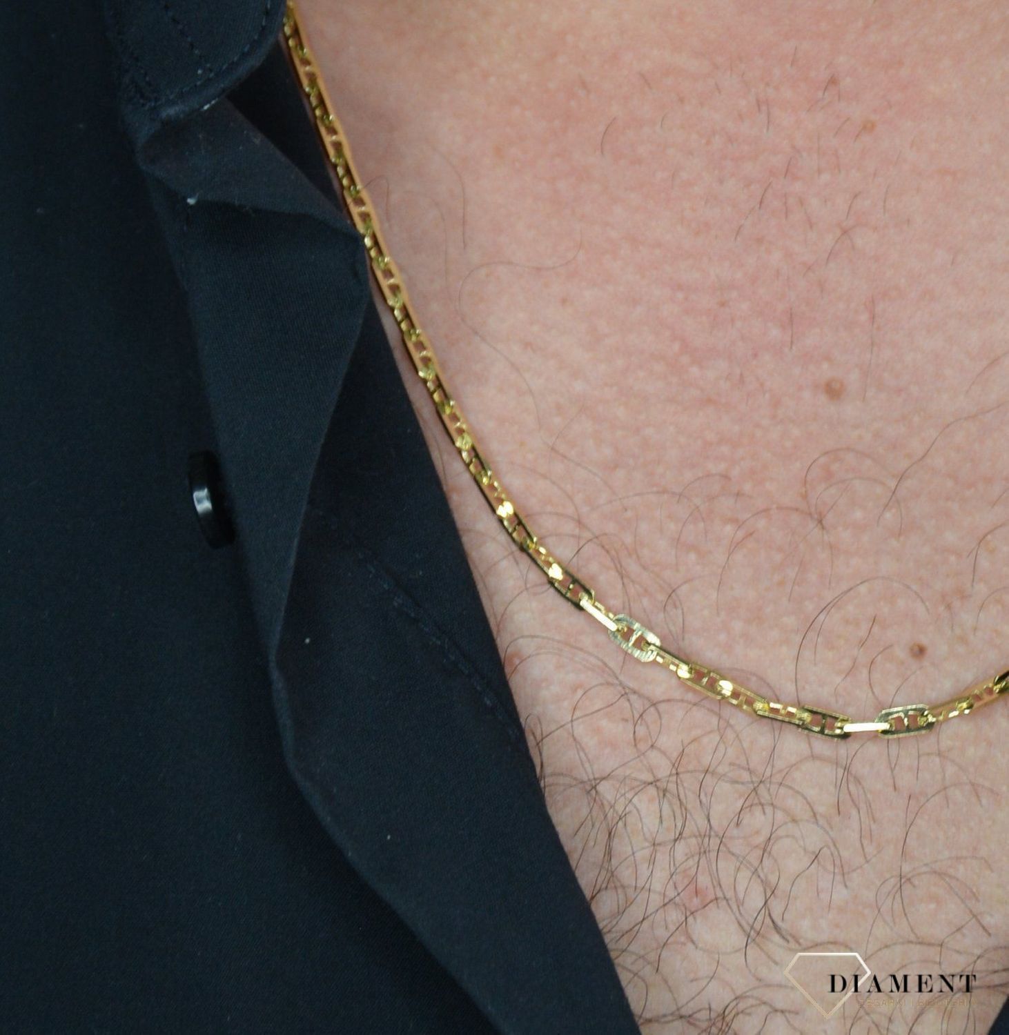 Złoty łańcuszek 585 o szerokości 3 mm DIA-LAN-1240-585 3mm.jpg